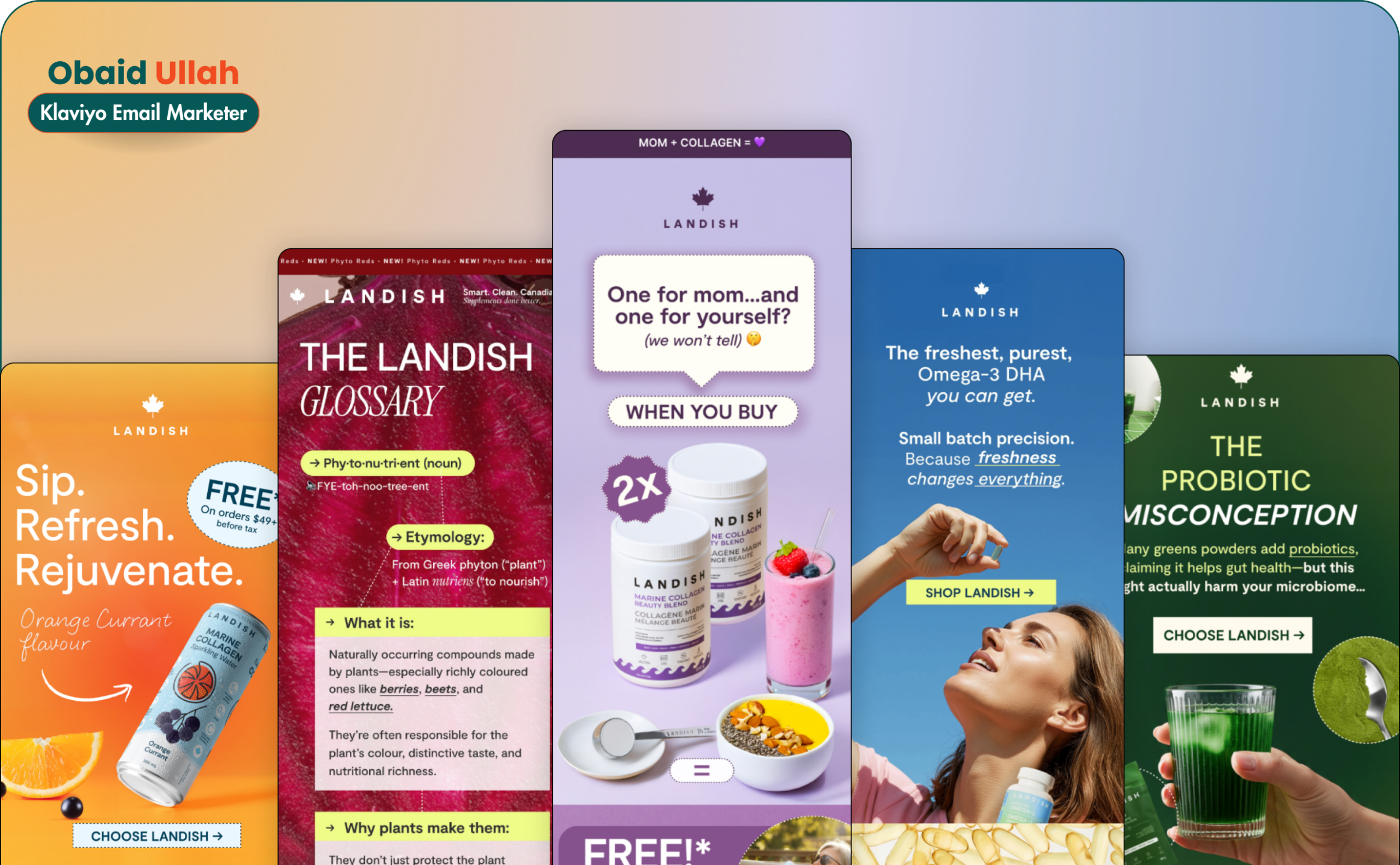Superfoods Klaviyo email design project by Obaid Ullah featuring custom email campaigns and automated flows for a wellness eCommerce brand.